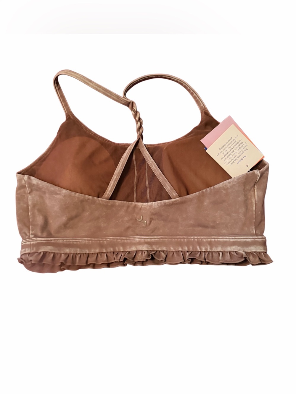 JoyLab Brown Ruffle-Trim Bralette , size XL - Picture 2 of 3